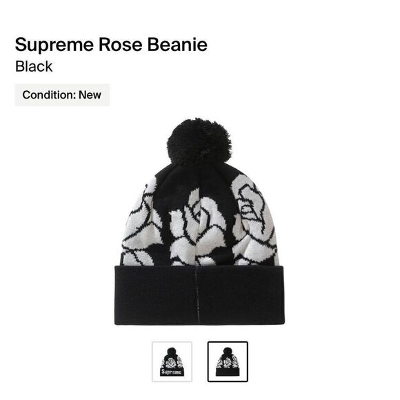 Supreme Rose Beanie “Black”  - Picture 2 of 4